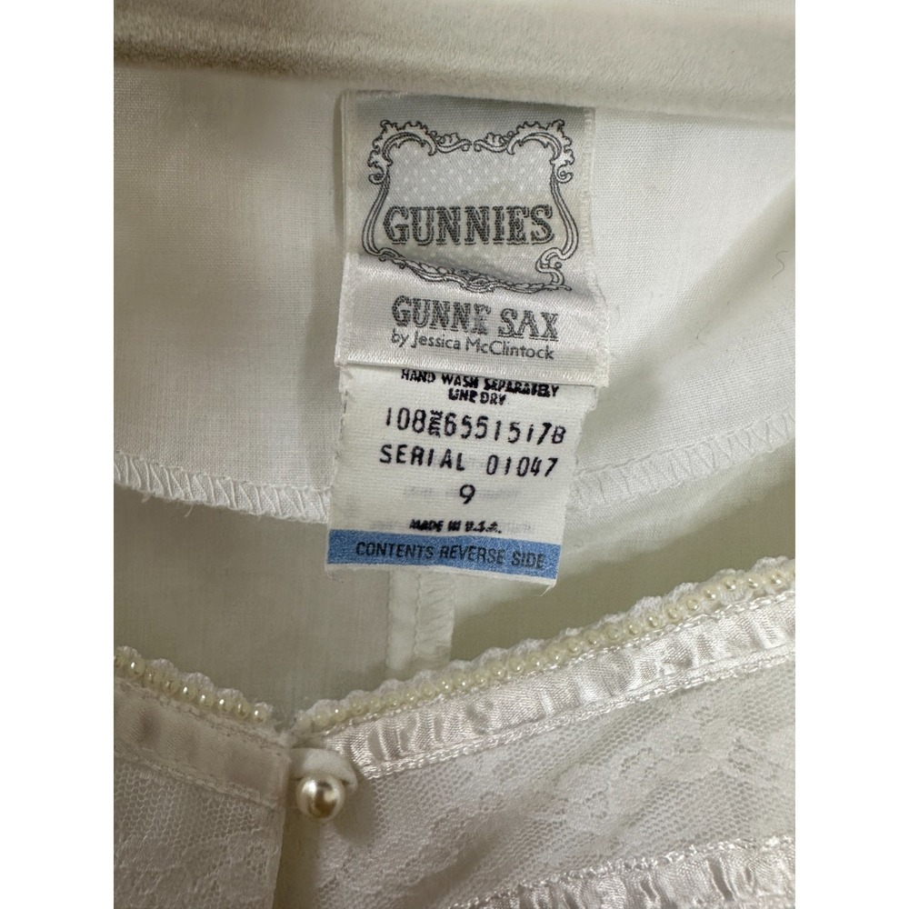 Gunne Sax Jessica McClintock Lace Victorian Blouse Pearl Button Size 9 Vtg 70s - Picture 8 of 14